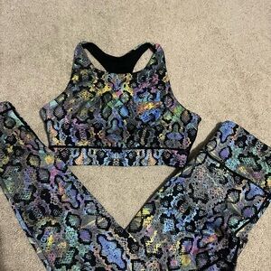 Yelete Multicolor Snake Print Leggings and Top Set
